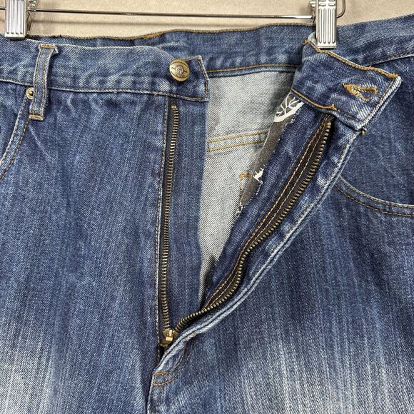 Vintage UNK San Antonio Spurs NBA Jeans 36 Two-Sided Embroidered Patches Y2K - Picture 9 of 16